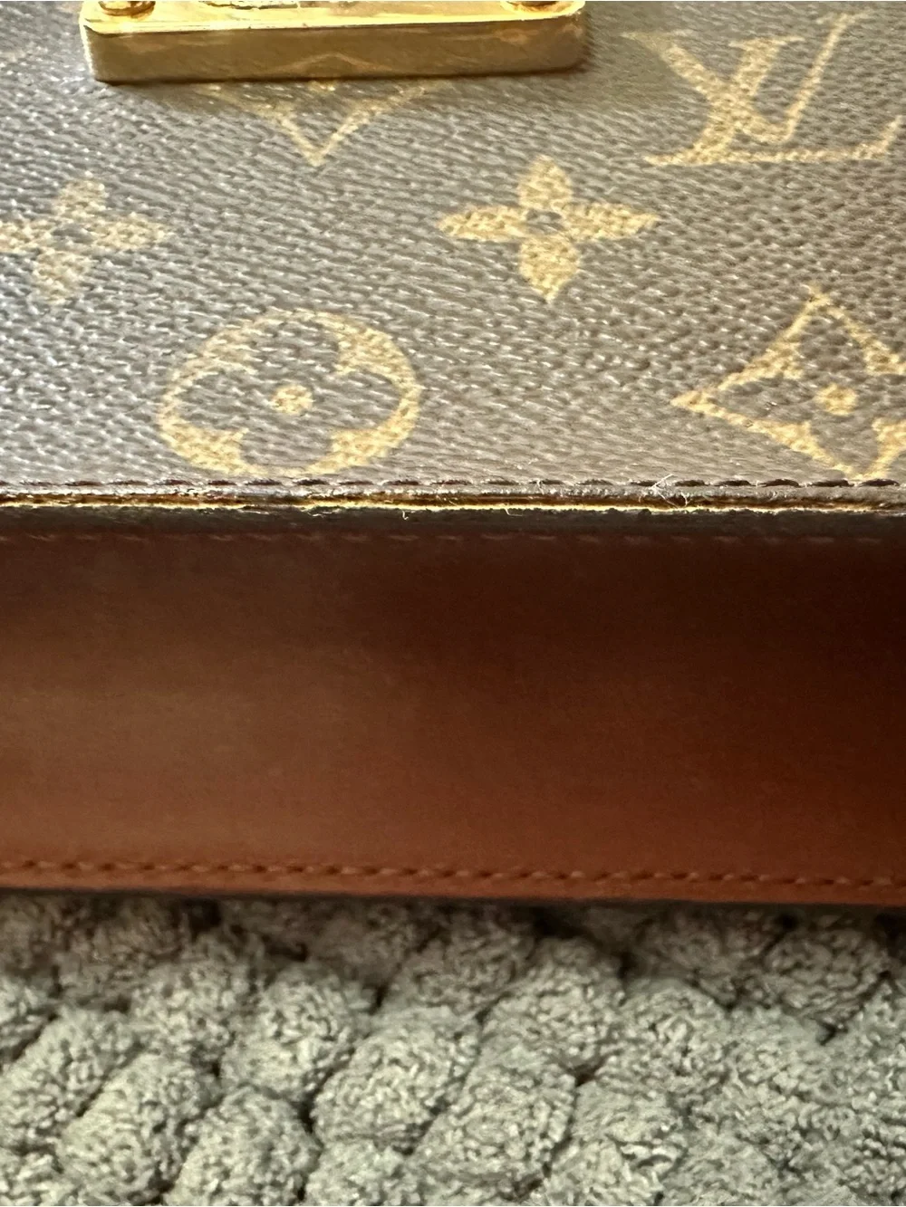 Louis Vuitton Brown Monogram Briefcase Porte Documents Bandouliere